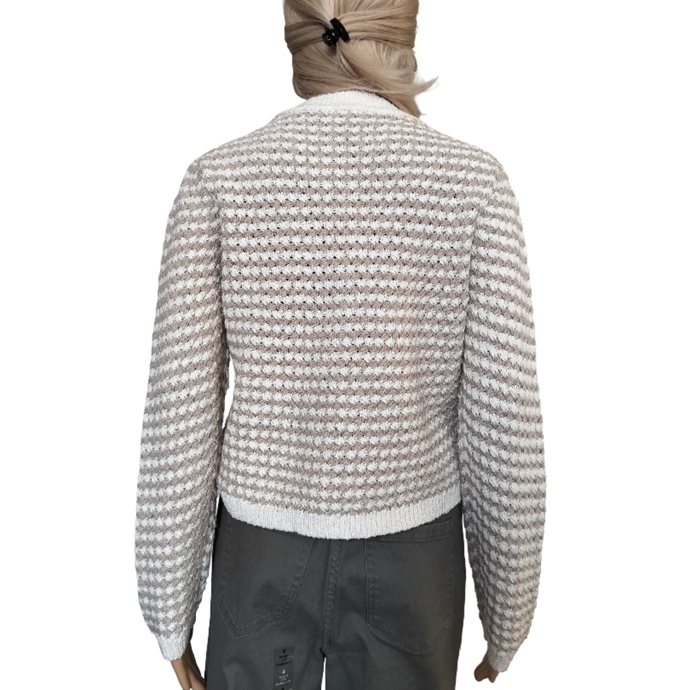 DKNY Jeans Cream and White Knit Sweater - Picture 5 of 9